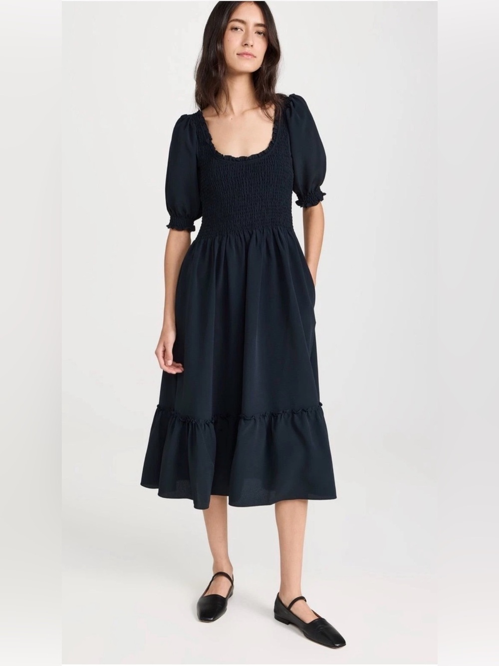 Hill House Home The Louisa Nap Midi Dress – Black – Size XL